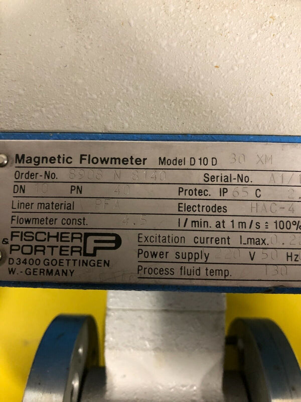 Fischer Porter Magnetic Flowmeter D 10 D 30 XM 8908 N 8140