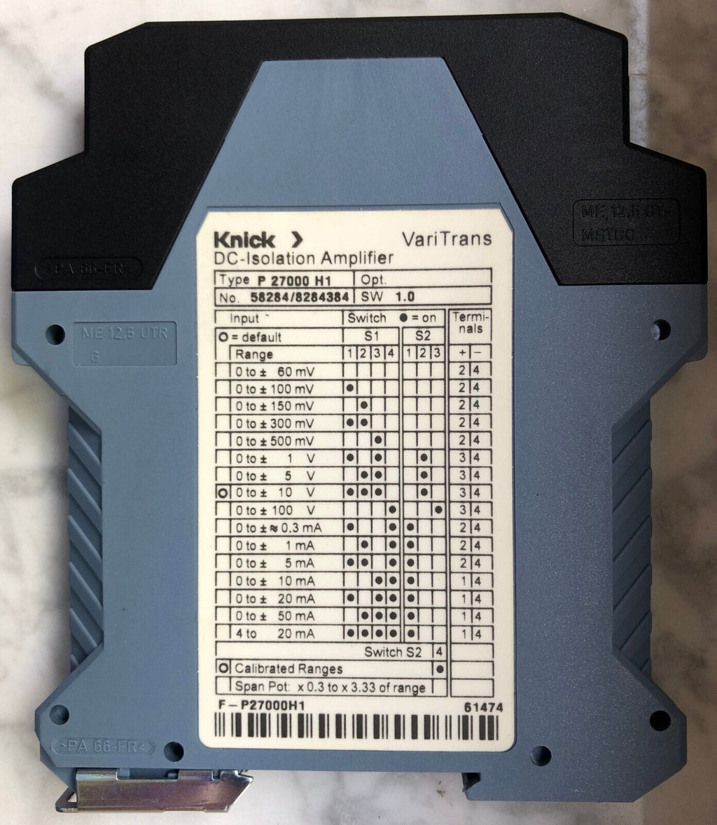 KNICK DC-Isolation Amplifier TYPE: P27000 H1  58284/8284384    -gebraucht, used-