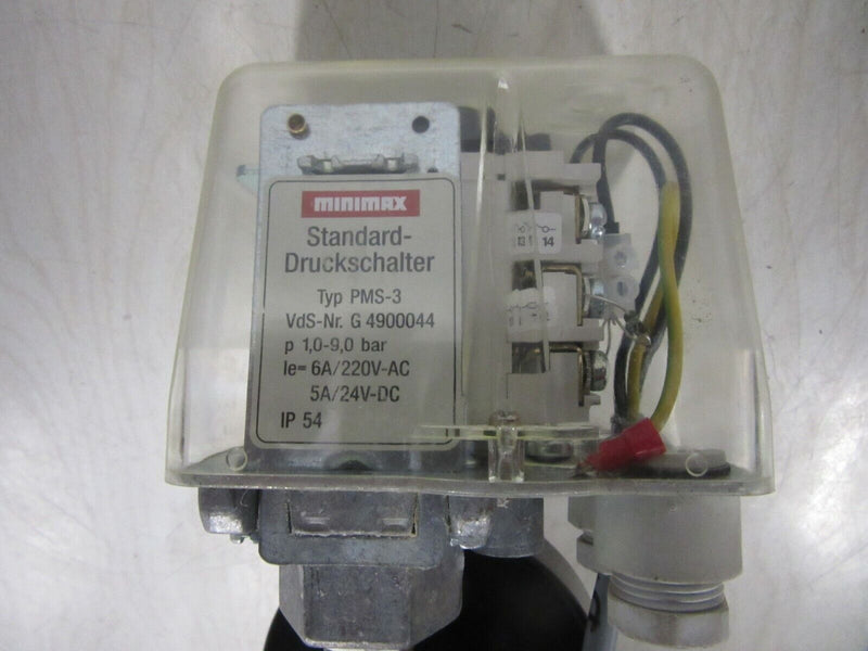 minimax Standard-Druckschalter PMS-3 mit Wika Druckmanometer 16 bar