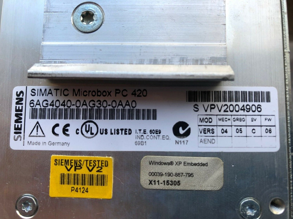 Siemens Simatic Microbox PC420 6AG4040-0AG30-0AA0