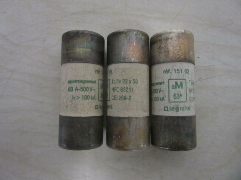 Sicherung Typ: aM   22 x 58 63A  500V -3pieces-
