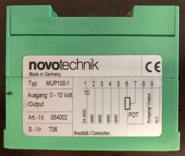 novotechnik Messwertumformer Typ MUP100-1 Art.-Nr. 054002