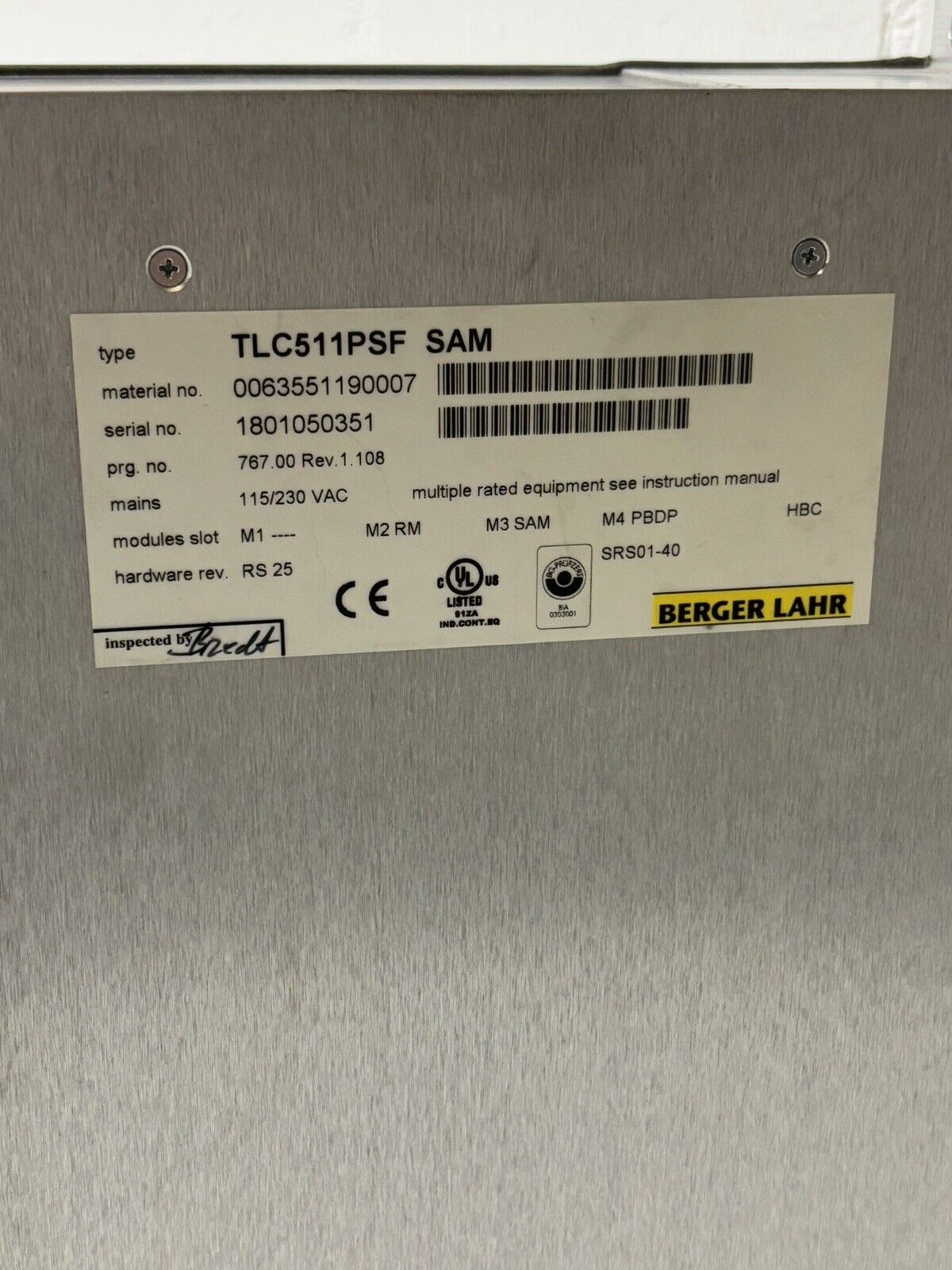 Berger Lahr TLC511PSF SAM 0063551190007 Twin Line Frequenzumrichter Rev 1.108