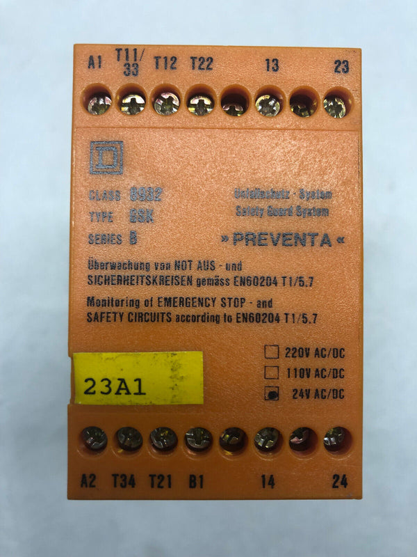 PREVENTA Type: GSK Class: 8932, Series B, Überwachung Sicherheitskreise