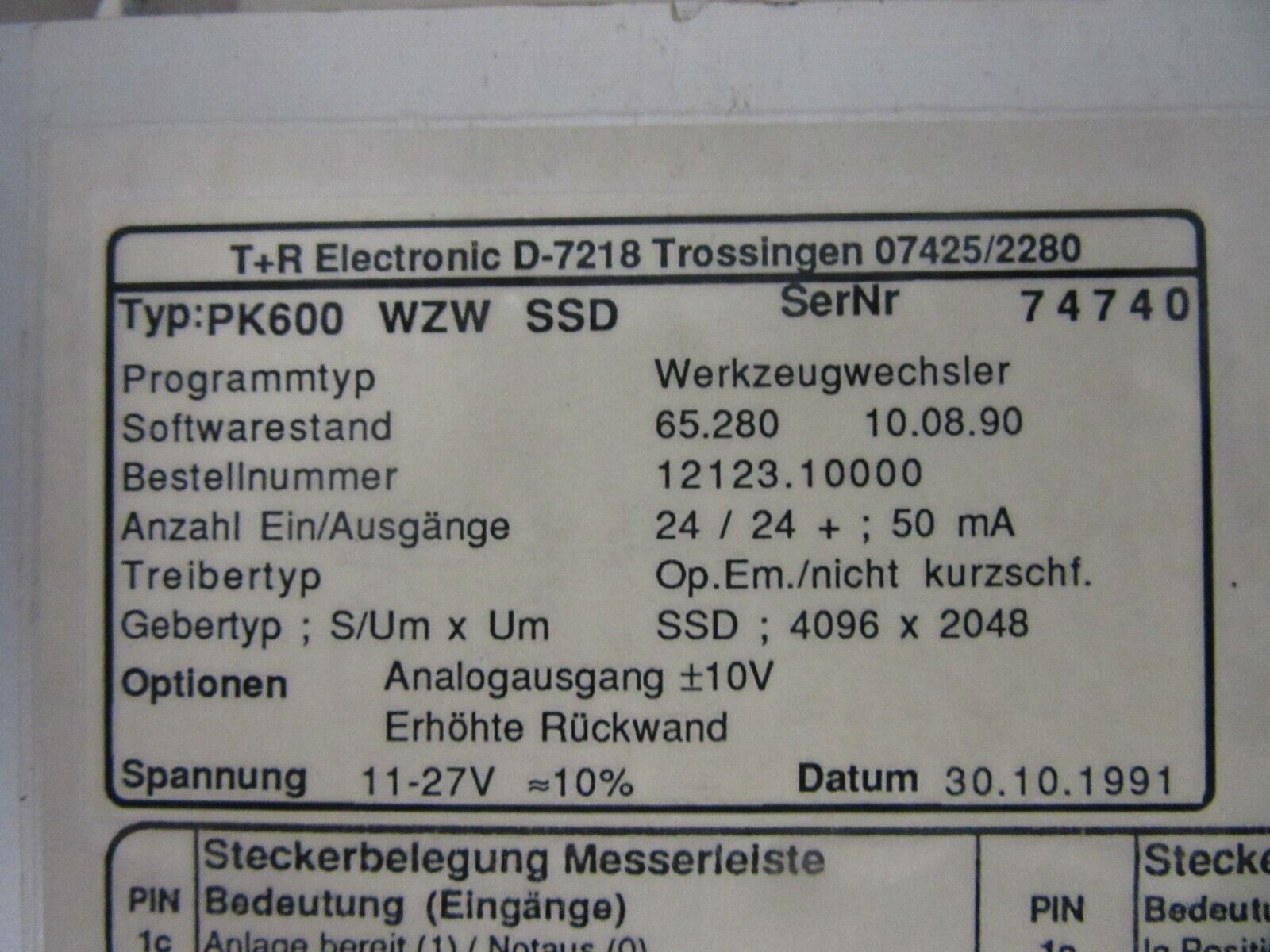 TR Electronic PK600 WZW SSD