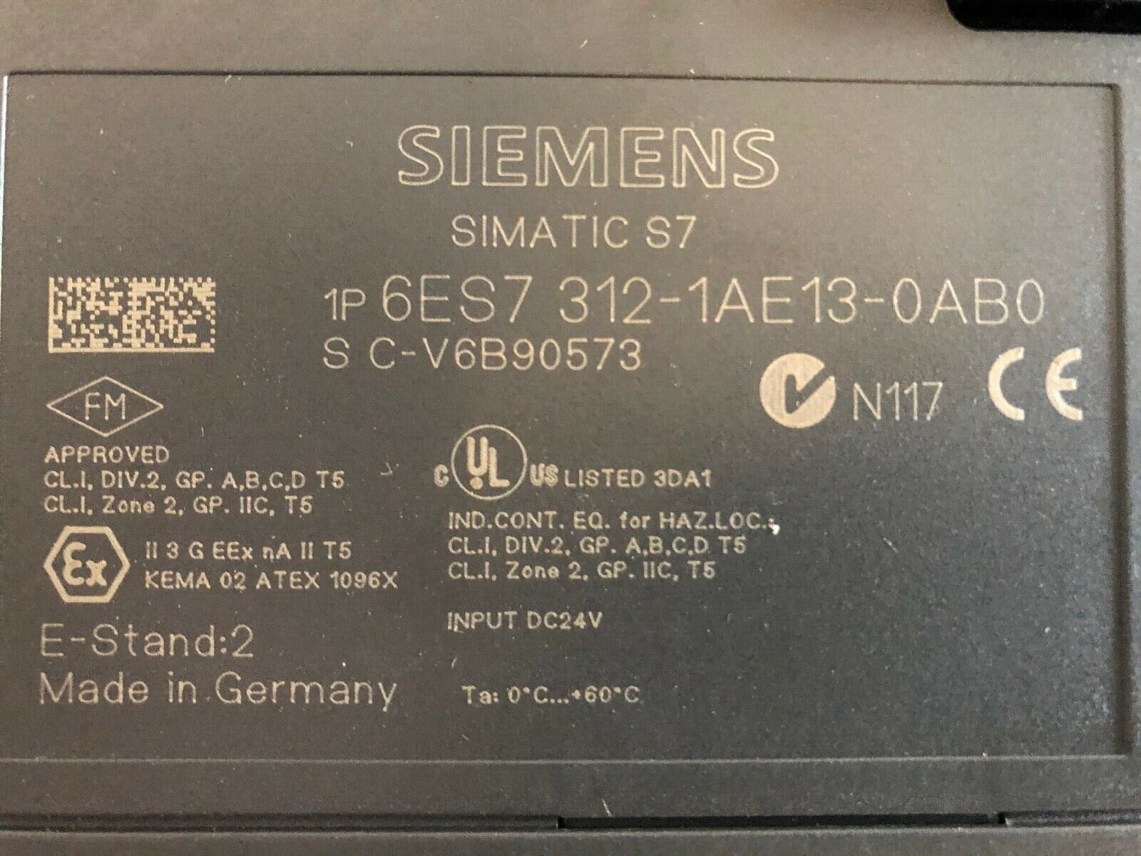 SIEMENS SIMATIC S7 6ES7 312-1AE13-0AB0 E-Stand: 3 