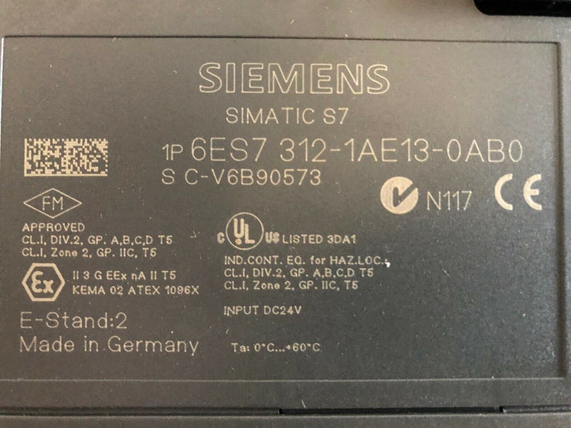 SIEMENS SIMATIC S7 6ES7 312-1AE13-0AB0 E-Stand: 3 