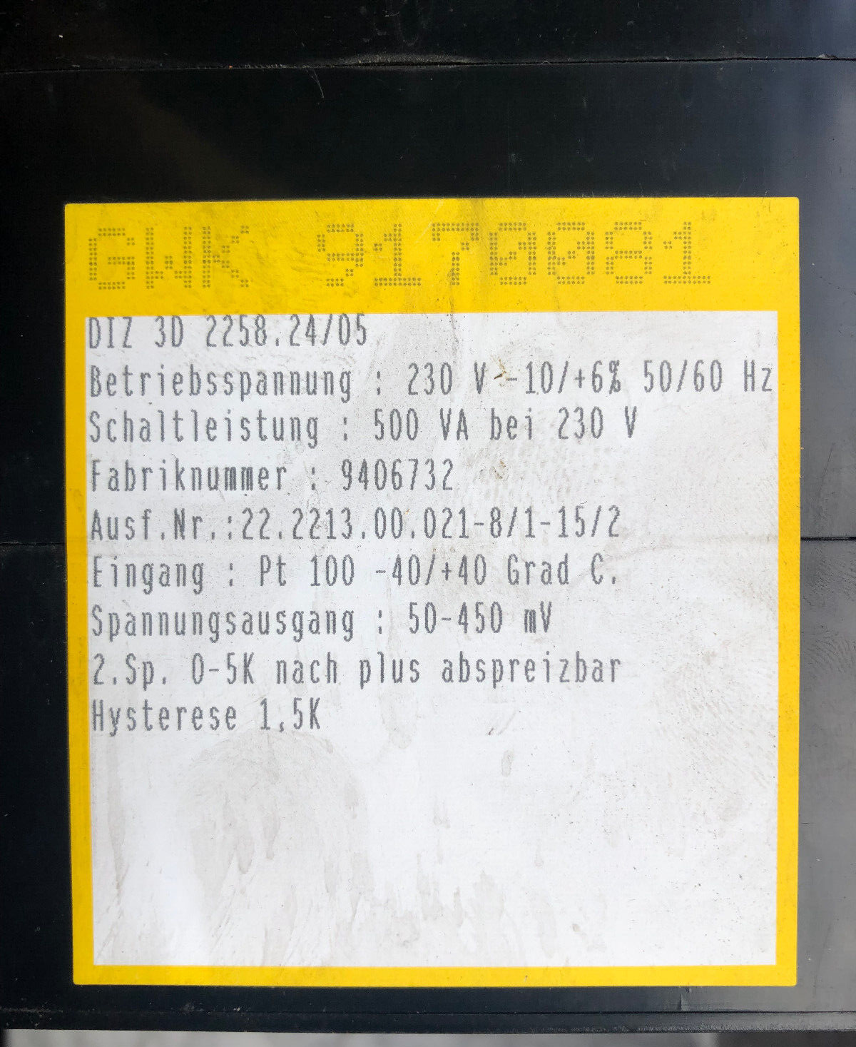 GWK Temperaturregler DIZ 3D 2258.24/05