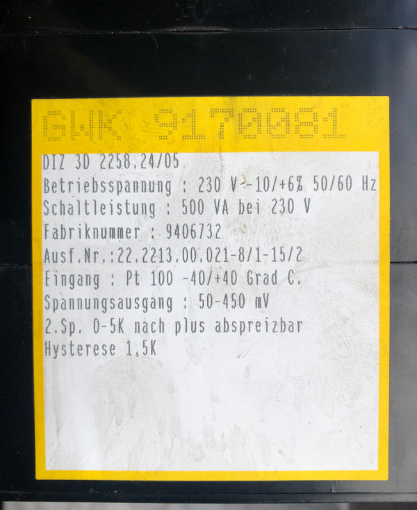 GWK Temperaturregler DIZ 3D 2258.24/05