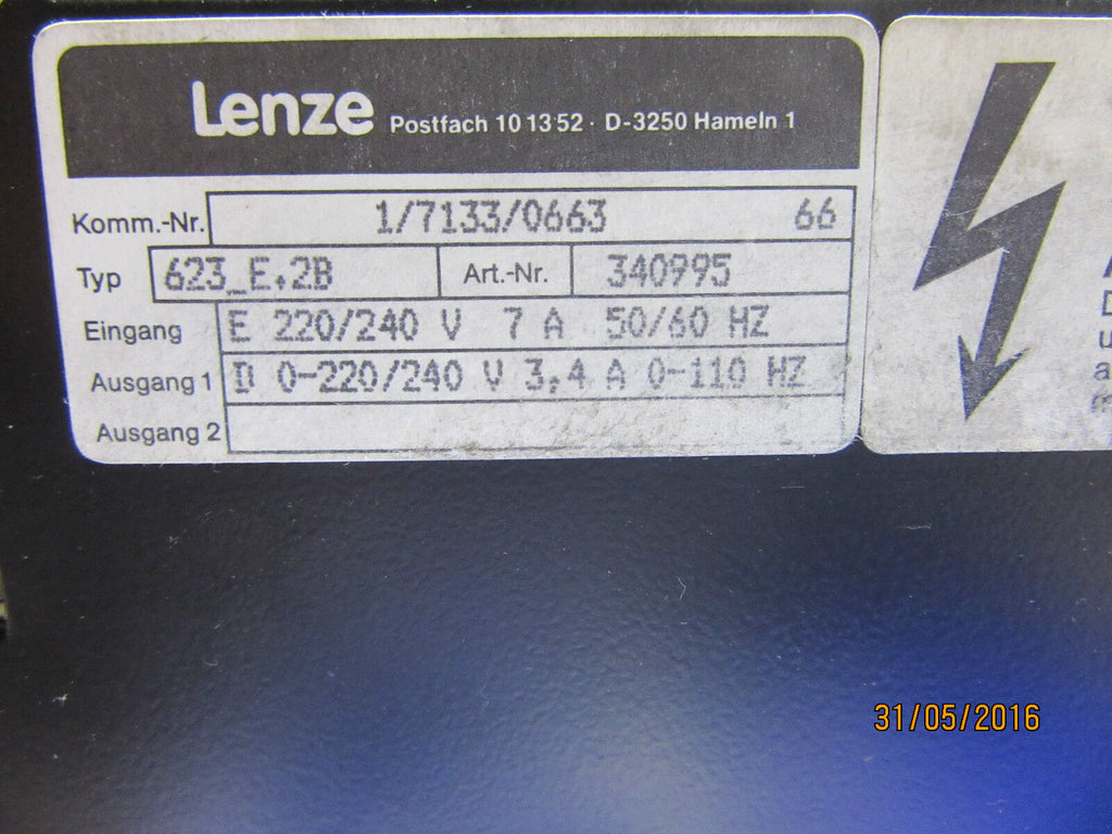 UNUSED | Lenze 620 | Typ: 623_E.2B | Eingang: 220/240V  | Ausgang: 0-220/240V 