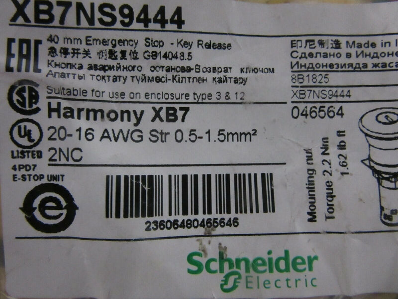 SCHNEIDER ELECTRIC XB7NS9444  Sicherheitsschalter -2pieces- mit Schlüssel