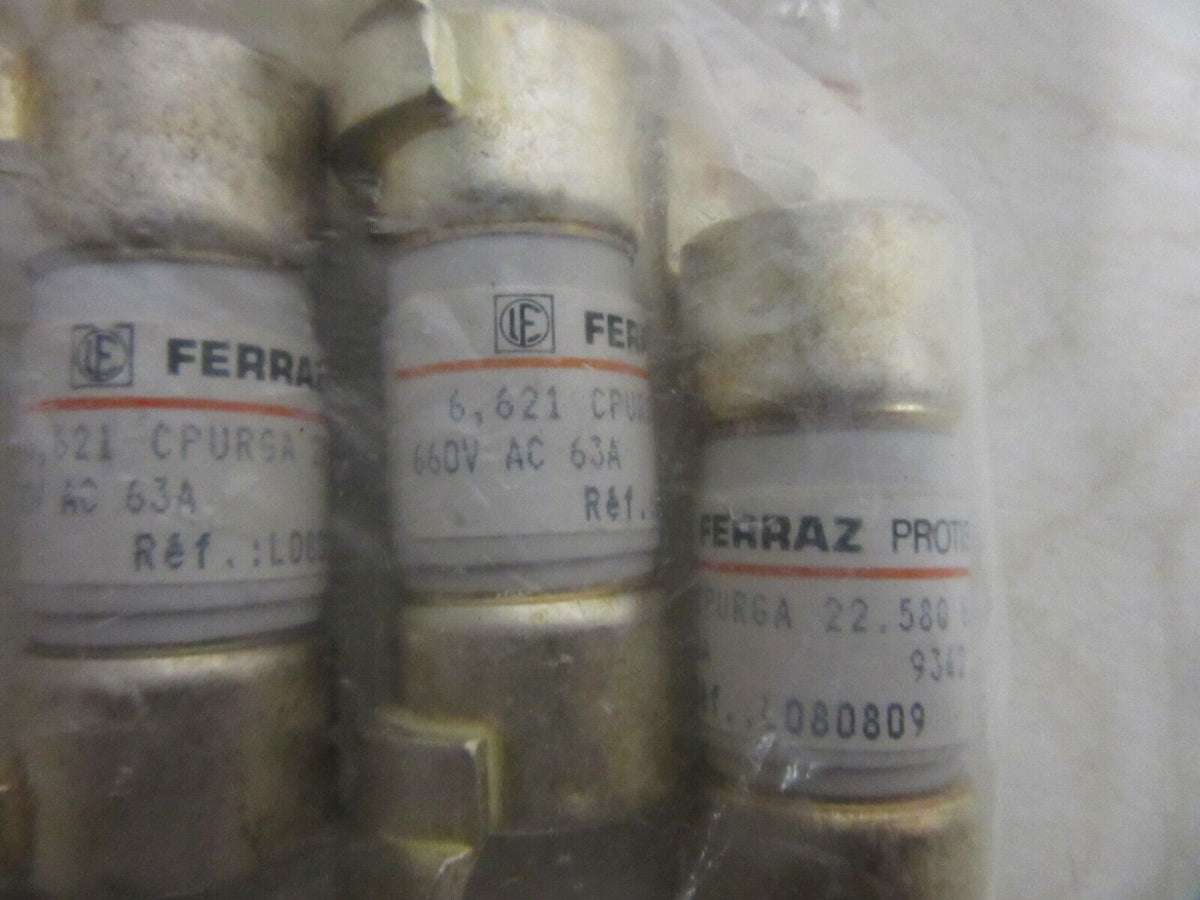 Ferraz 6,621 CPURGA 22.580 63 Protistor 22x58 cylindrical fuse 660V AC 63A -3pcs