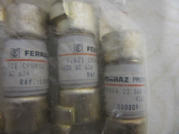 Ferraz 6,621 CPURGA 22.580 63 Protistor 22x58 cylindrical fuse 660V AC 63A -3pcs