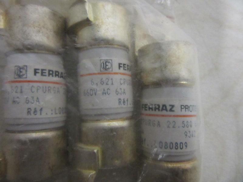 Ferraz 6,621 CPURGA 22.580 63 Protistor 22x58 cylindrical fuse 660V AC 63A -3pcs