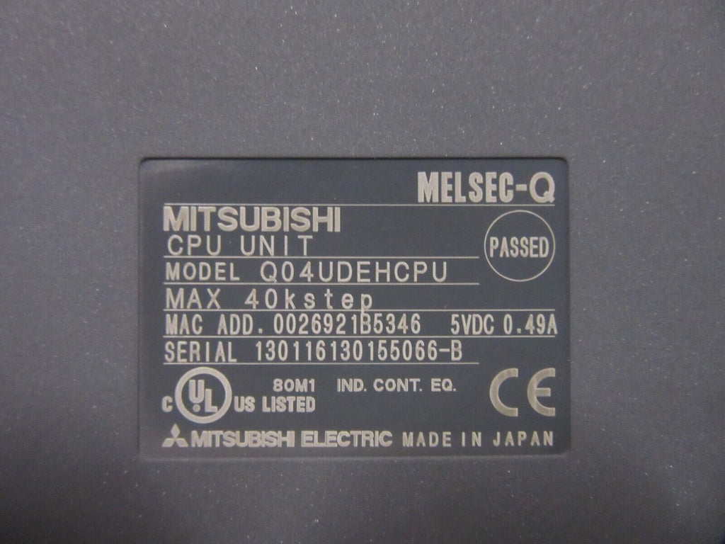 Mitsubishi CPU Unit Model Q04UDEHCPU 0.49A