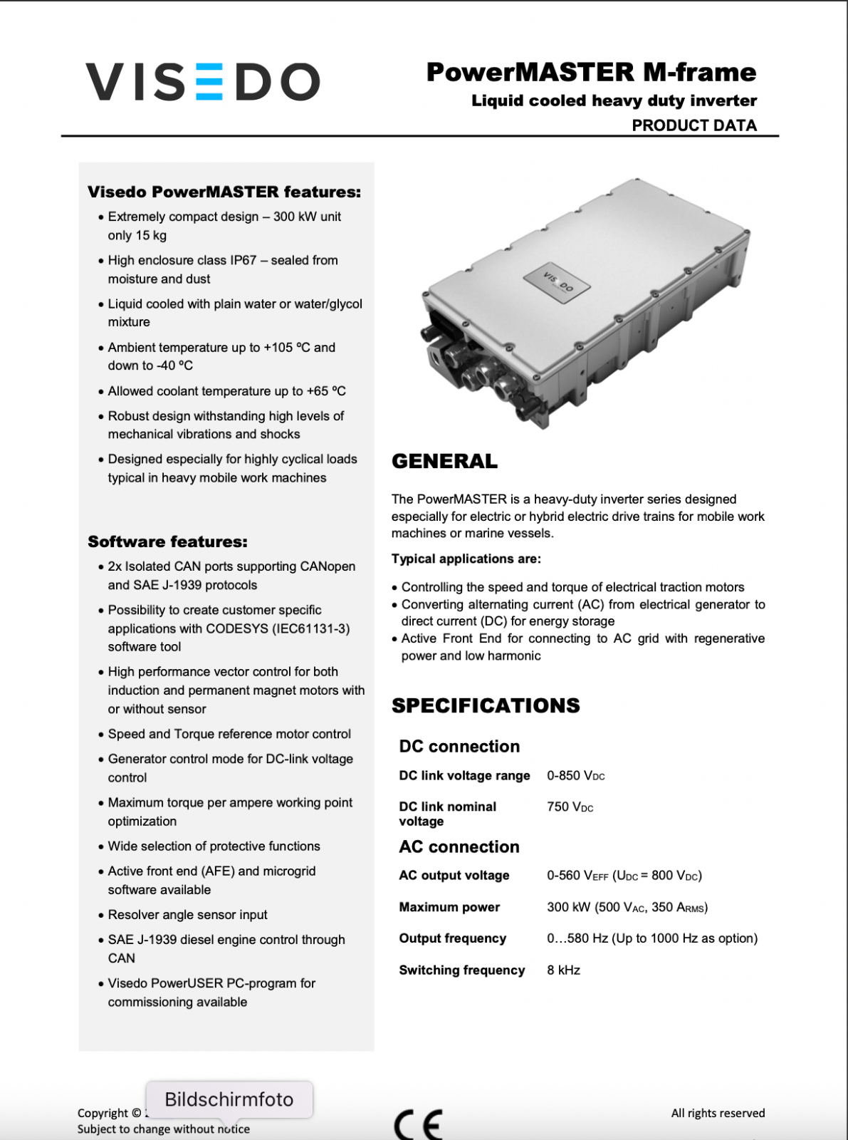 VISEDO PMA-M-250-L Inverter 250 KW PowerMaster 90021681