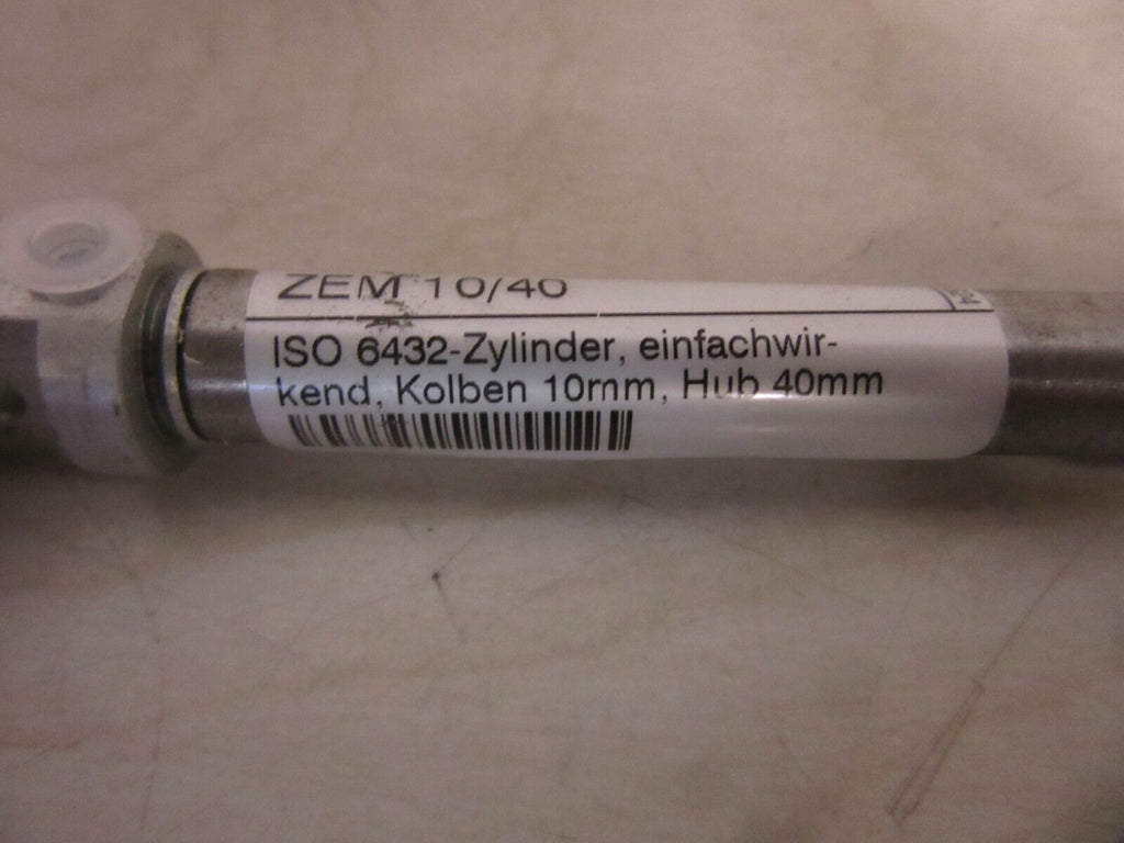 Pneumatikatlas ISO 6432-Zylinder einfachwirkend Kolben ZEM 10/40 10mm Hub 40mm