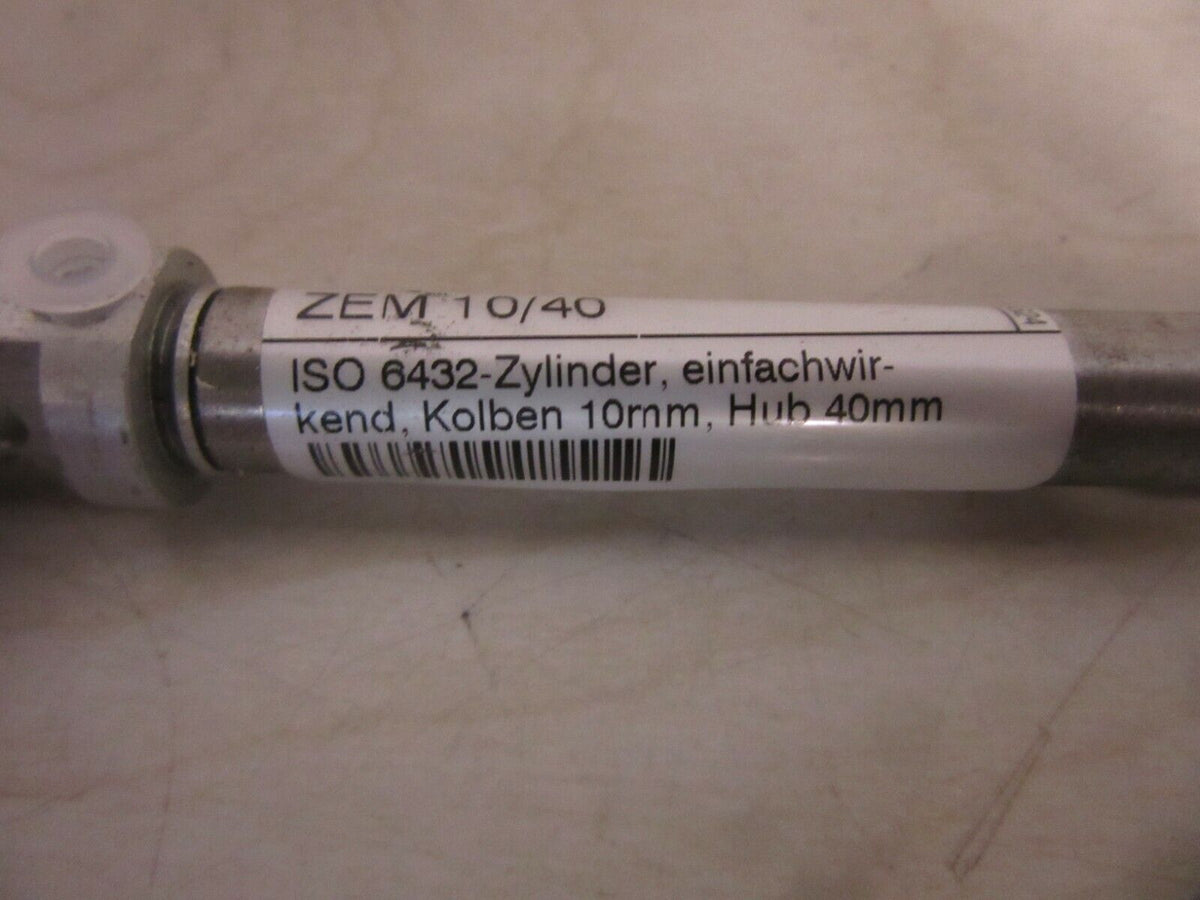Pneumatikatlas ISO 6432-Zylinder einfachwirkend Kolben ZEM 10/40 10mm Hub 40mm
