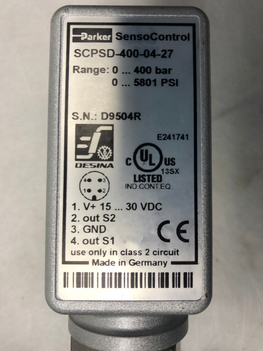 Parker Unit mit D1VW004CNJDLJ591, FM2DDDKN55 X960, SensoControl SCPSD-400-04-27