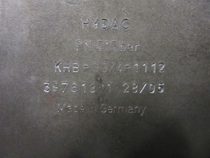 Hydac PN 315bar KHB-G3/4-1112 -unused-