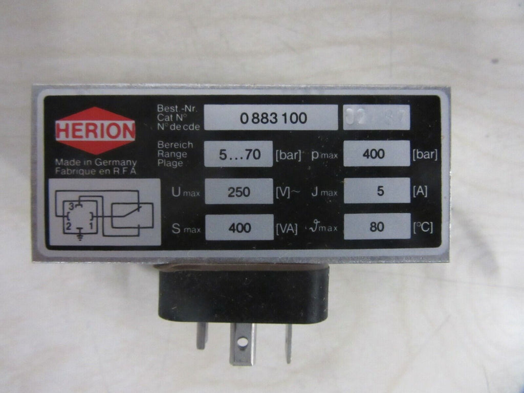 HERION   0 883 100 5-70 bar pmax 400bar Umax 250VAC Druckschalter