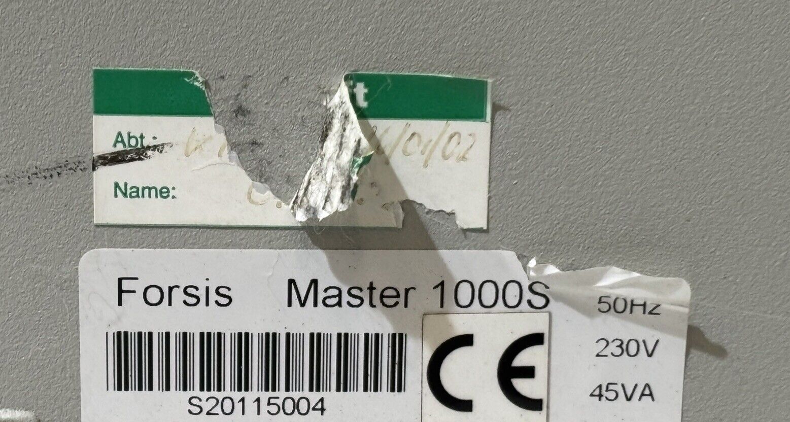 FORSIS MASTER 1000S 50Hz 230V 12,2x7,9inch + Waage Gerätekarte