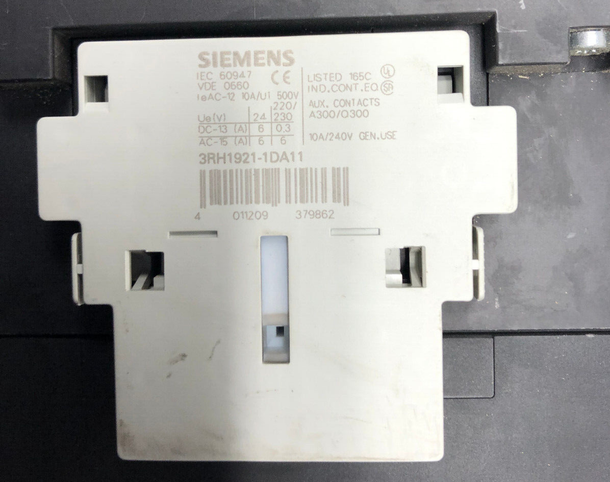 Siemens 3RT1064-6AB36 Leistungsschütz mit 2x 3RH1921-1DA11