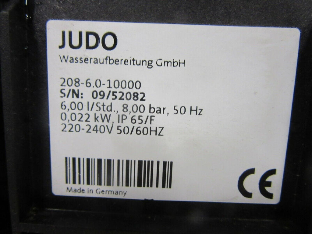 JUDO Wasseraufbereitung 208-6.0-10000 6,00l/Std 8,00bar,50Hz 0,022kW IP65/F