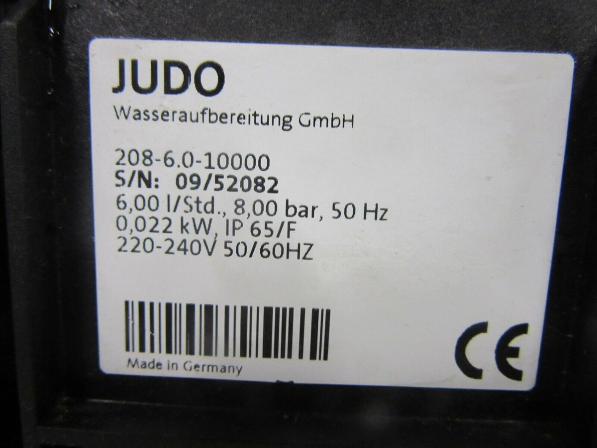 JUDO Wasseraufbereitung 208-6.0-10000 6,00l/Std 8,00bar,50Hz 0,022kW IP65/F