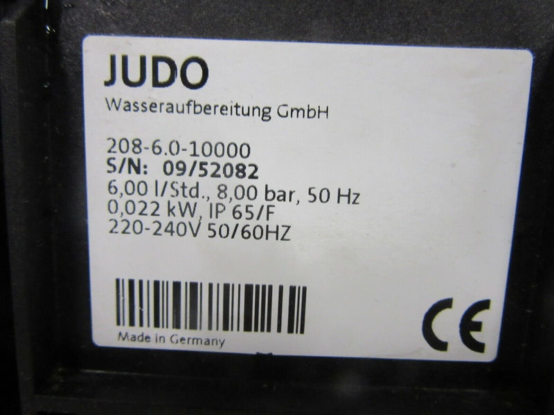 JUDO Wasseraufbereitung 208-6.0-10000 6,00l/Std 8,00bar,50Hz 0,022kW IP65/F