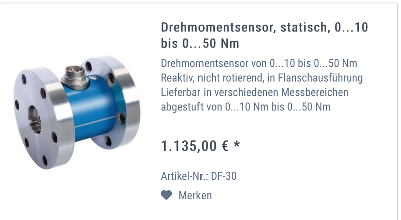 Lorenz Sensors Reaktiver Drehmomentmessflansch DF-30  +/- 20Nm
