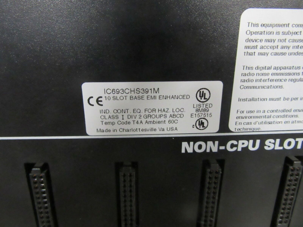 GE FANUC IC693CHS391M 10 SLOT BASE EMI ENHANCED
