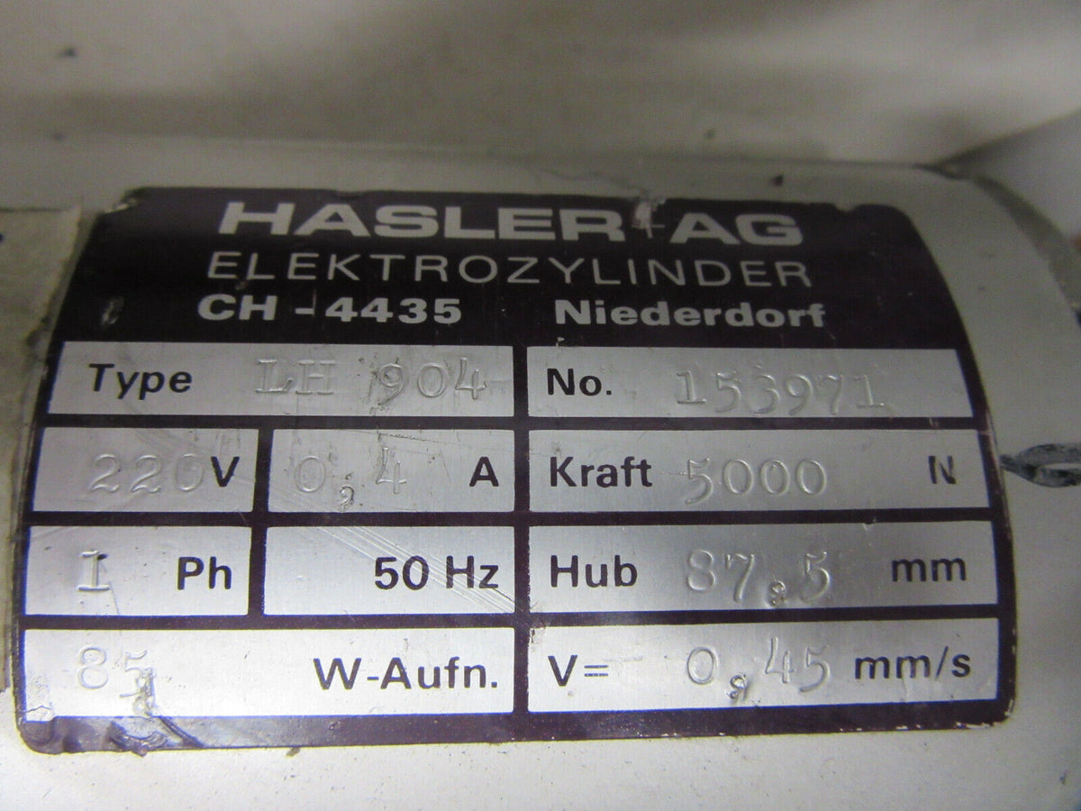 Hasler Elektrozylinder, 230Volt, 85W, 5000N, Hub 87,5mm (Phoenix Mecano)