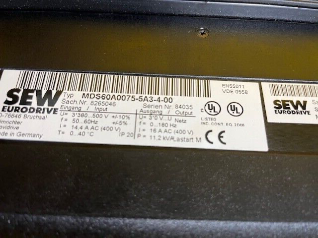 SEW Inverter MDS60A0075-5A3-4-00 11,2KVA