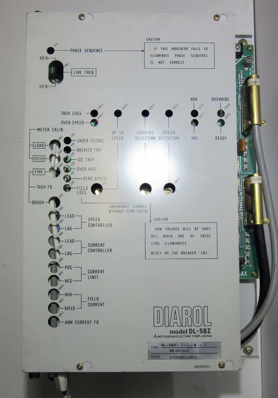 Mitsubishi Diarol DL-SBZ-2-7,5K-J Spindle Drive