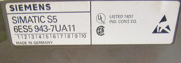 SIEMENS SIMATIC S5 6ES5 943-7UA11