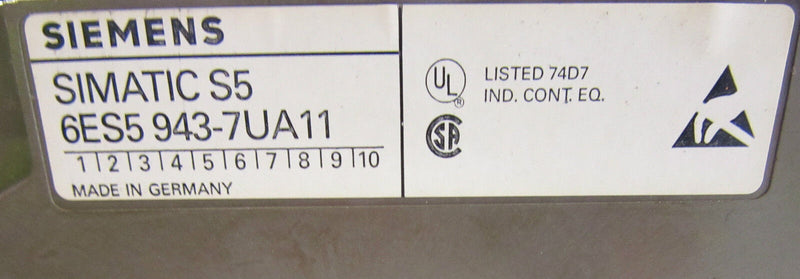 SIEMENS SIMATIC S5 6ES5 943-7UA11