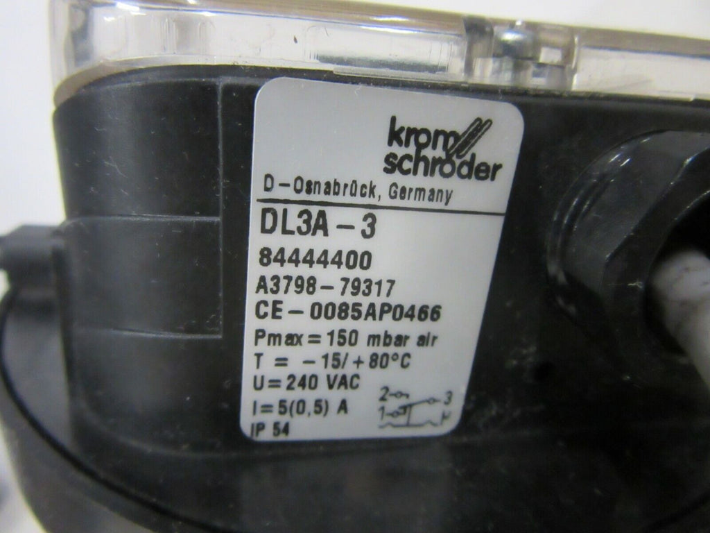 Krom Schröder DL3AG-3Z Druckwächter Pmax=150mbar IP54 