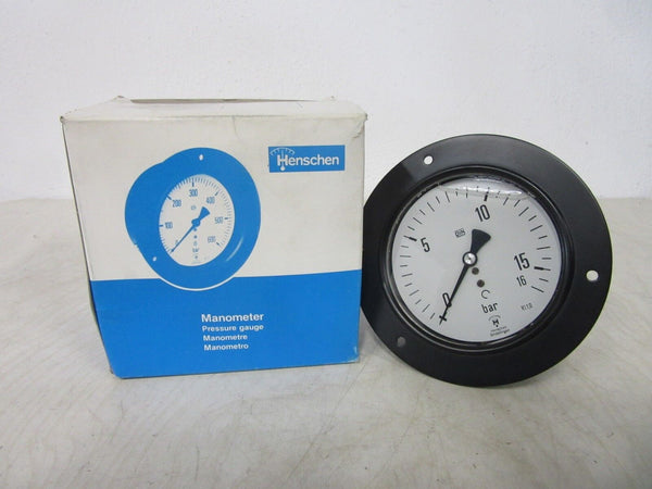 Henschen Manometer 0-16 bar -unused-
