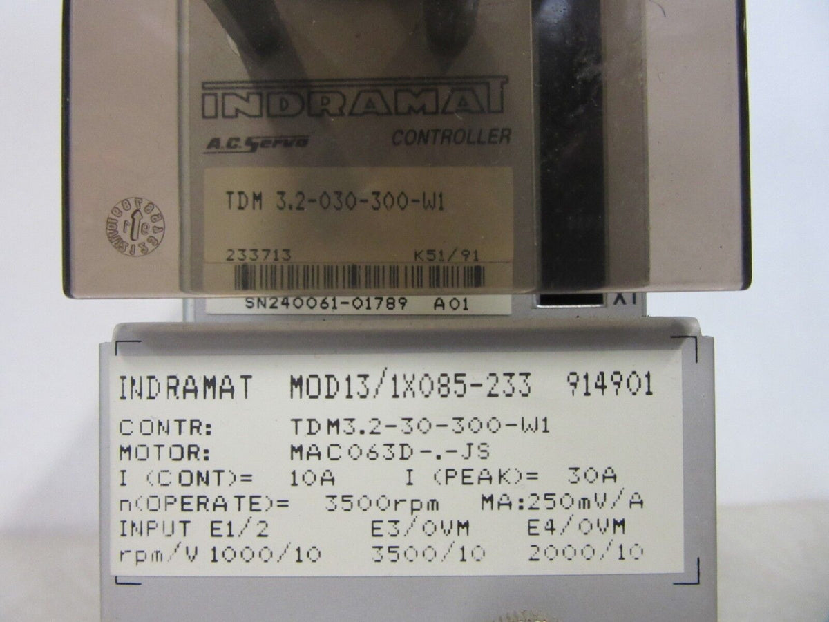 Indramat AC Servo Controller TDM3.2-30-300-W1 TDM 3.2-030-300-W1 -used-