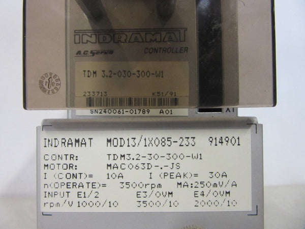Indramat AC Servo Controller TDM3.2-30-300-W1 TDM 3.2-030-300-W1 -used-