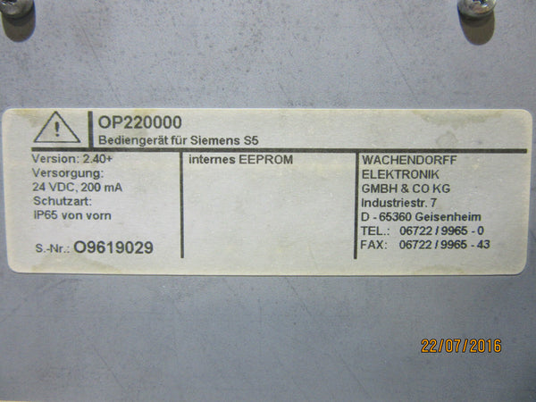 Bediengerät für SIEMENS S5 OPUS-2 OP220000