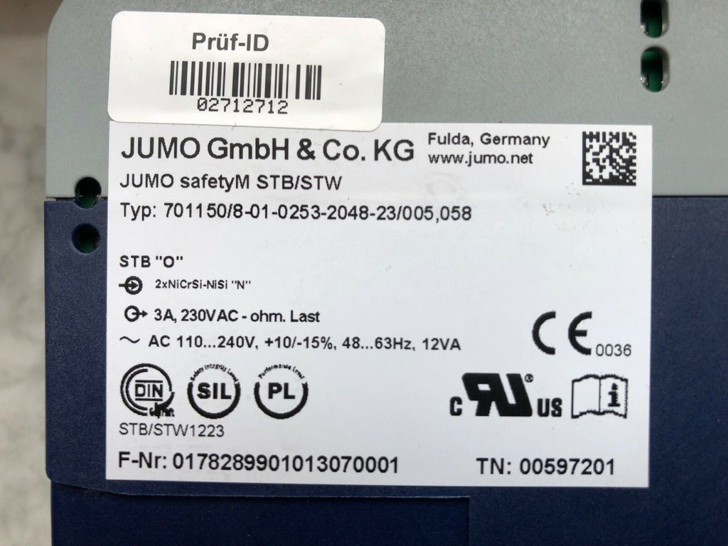 JUMO Sicherheitsmodul Temperaturbegrenzer 701150/8-01-0253-2048-23/005,058