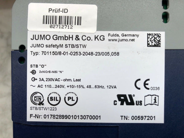 JUMO Sicherheitsmodul Temperaturbegrenzer 701150/8-01-0253-2048-23/005,058