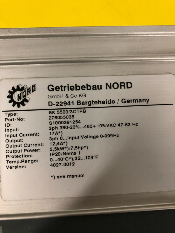 Nordac Vector Getriebebau Nord SK 5500/3CTPB 5,5kW 
