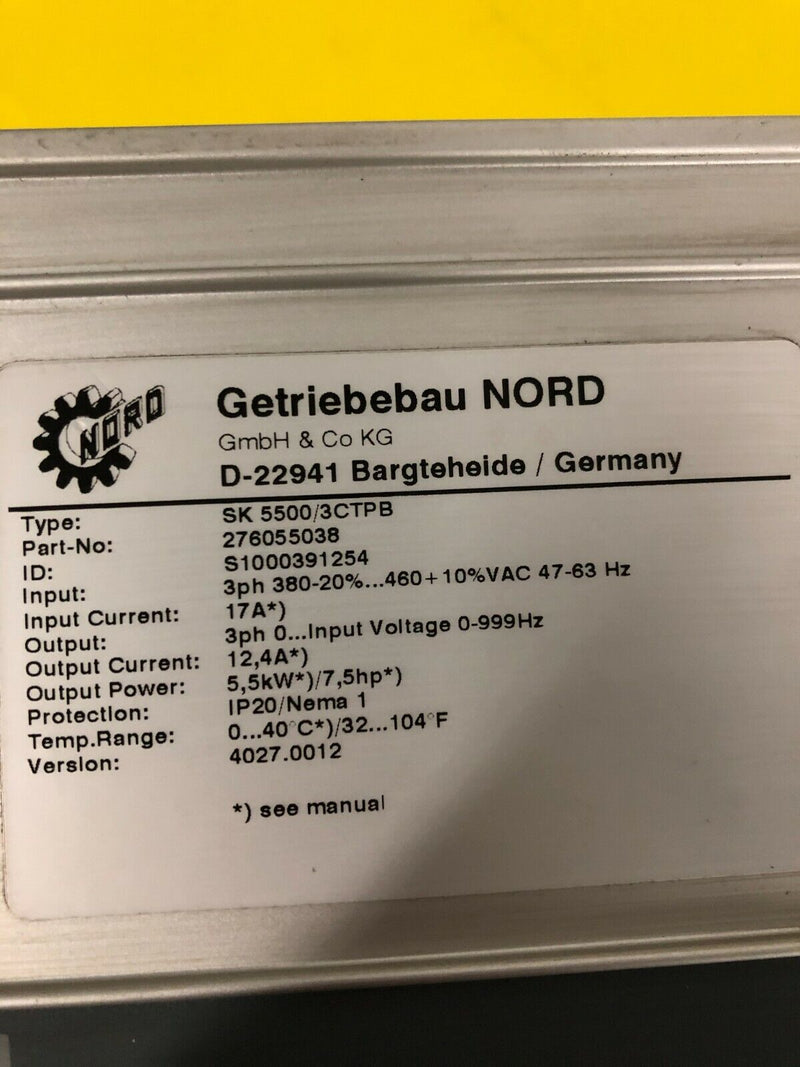 Nordac Vector Getriebebau Nord SK 5500/3CTPB 5,5kW 