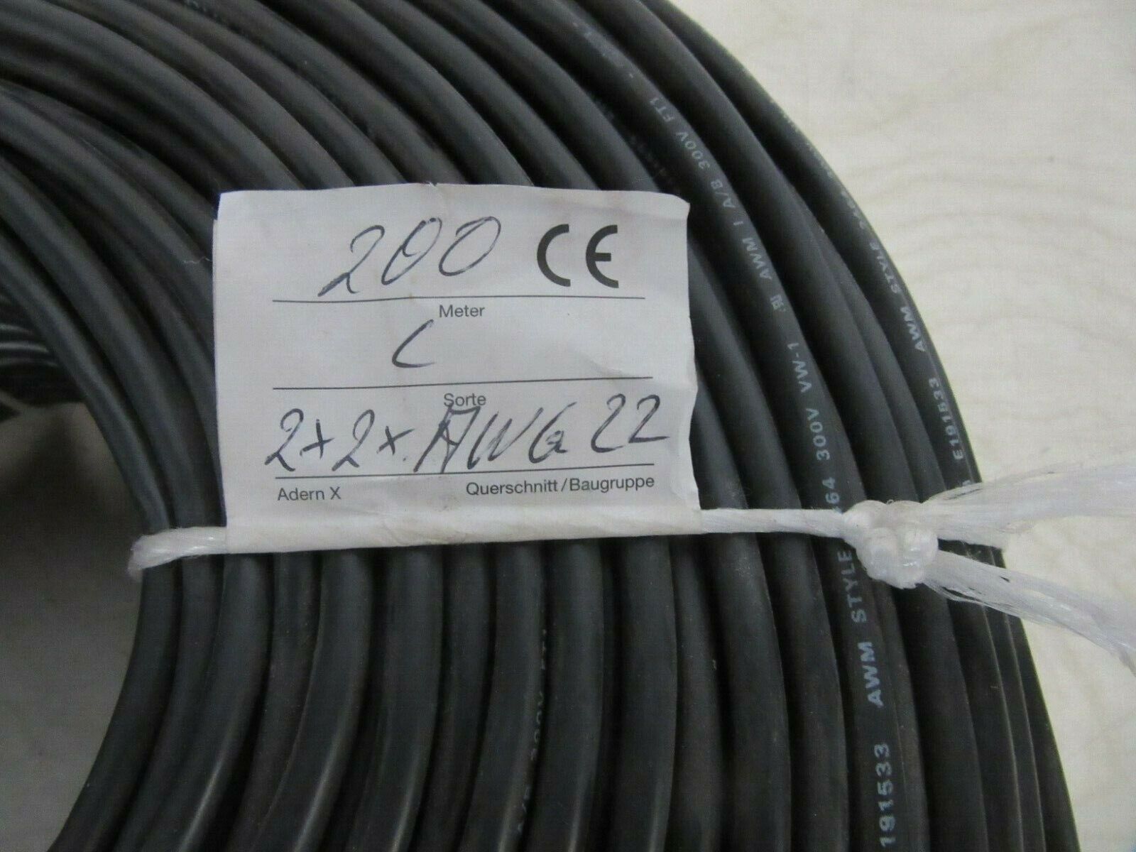 Kabel AWM 2x2x22 AWG # 2x2x0,32mm Abgeschirmte 200 m