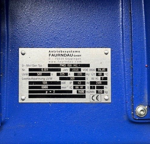 Faurndau AC motor PMS 150 MC WASSER GEKÜHLT