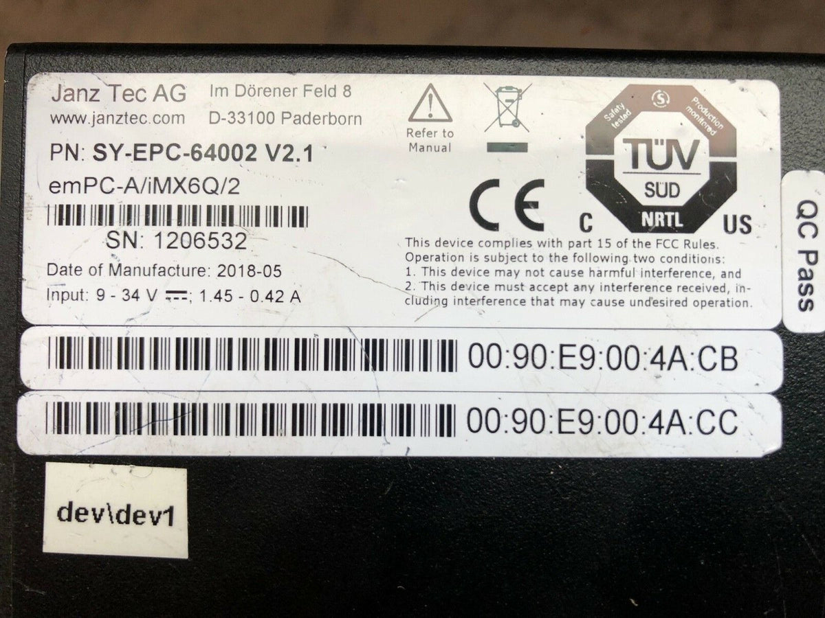 Janz TEC AG Embedded PC SY-EPC-64002 V2.1 
