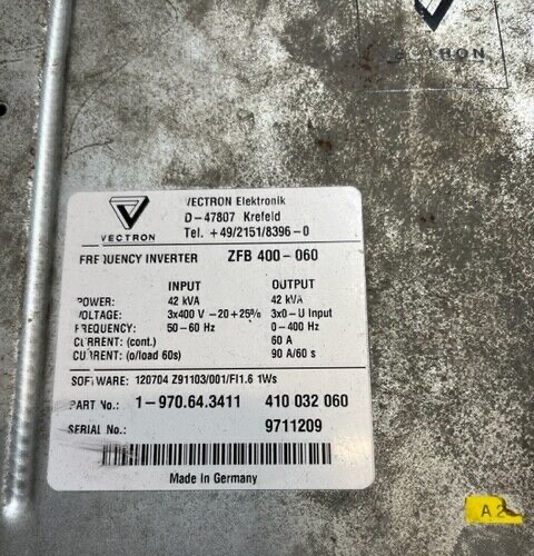 Vectron Inverter ZFB 400-060 42 KVA part Nr. 1-970.64.3411
